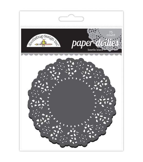 Doodlebug 75 pk 4.5in Paper Doilies - Beetle Black, , hi-res, image 2