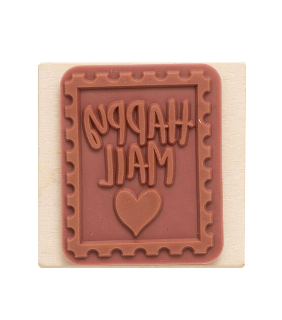 American Crafts Wooden Stamp Happy Mail, , hi-res, image 2