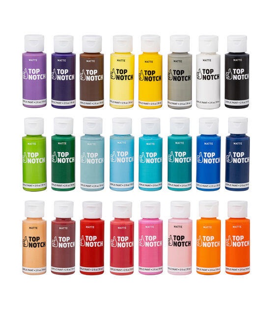 2oz Primary Colors Acrylic Paint Value Pack 24ct by Top Notch, , hi-res, image 2