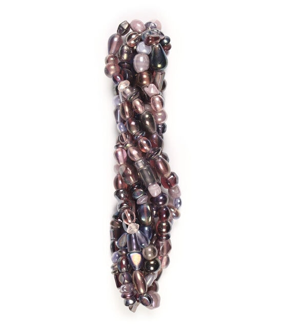 14" Dark Purple Multi Strand Glass Beads by hildie & jo, , hi-res, image 3