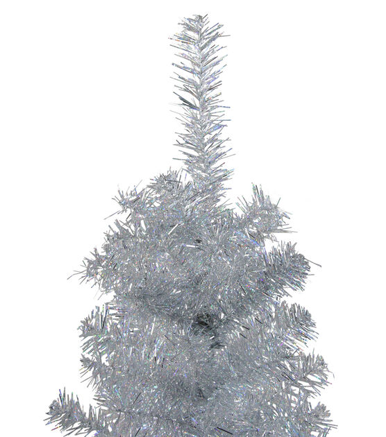 Northlight 4 ft. Unlit Silver Tinsel Medium Artificial Christmas Tree