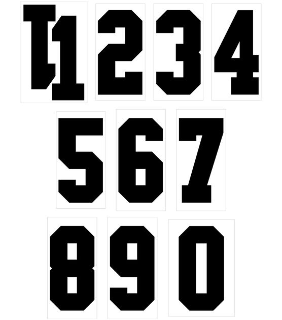 SEI 8" Black Iron On Transfer Numbers 11pc, , hi-res, image 2