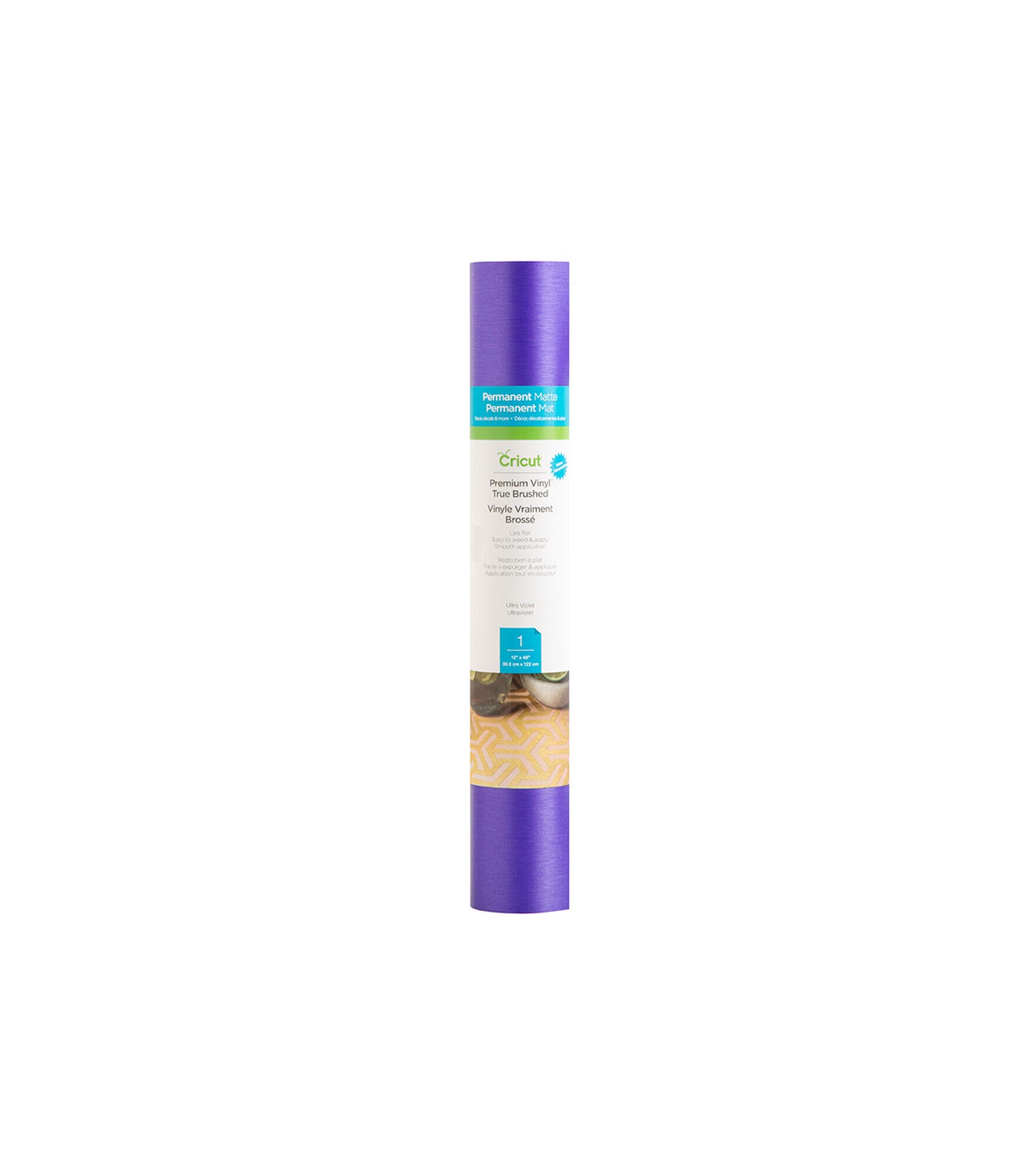 Cricut 12" x 48" Permanent Matte Brushed Premium Vinyl Roll, Ultra Violet, hi-res