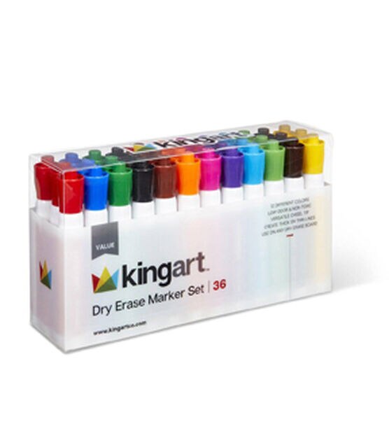 KINGART Value Pack Dry Erase Markers Set of 36 (12 colors 3 each)