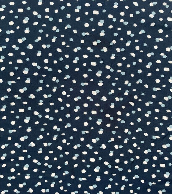Blue & White Abstract Dot Stretch Silky Print Fabric