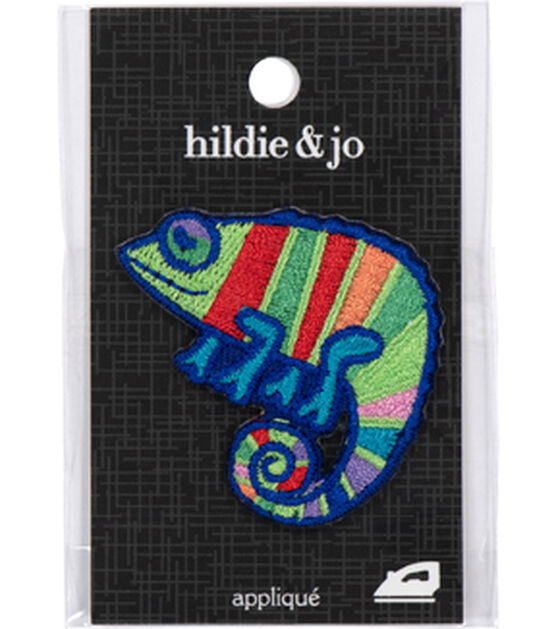 2" x 1.5" Rainbow Iguana Iron On Patch by hildie & jo