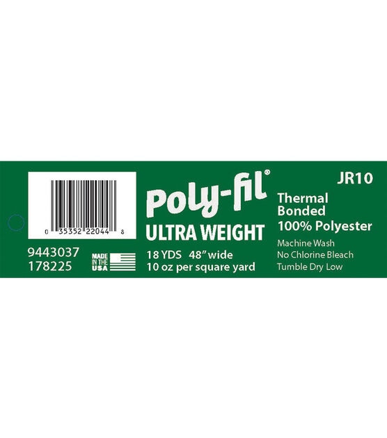 Poly Fil Ultra Weight 10 oz Bonded Polyester Batting Roll 48''x18 yds, , hi-res, image 5