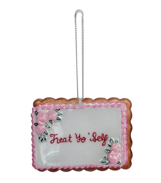 3" Christmas Treat Yourself Cake Glass Ornament by Place & Time