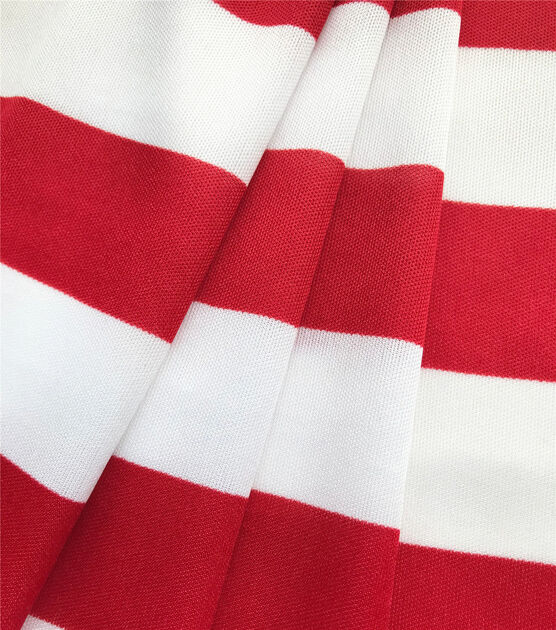 The Witching Hour Costume Knit Fabric Red White Stripe, , hi-res, image 3