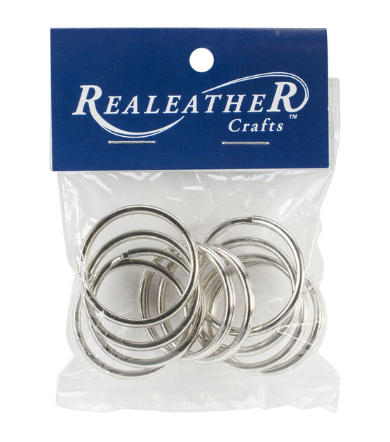 Realeather Standard 1-1/4" Nickel Plated Key Ring