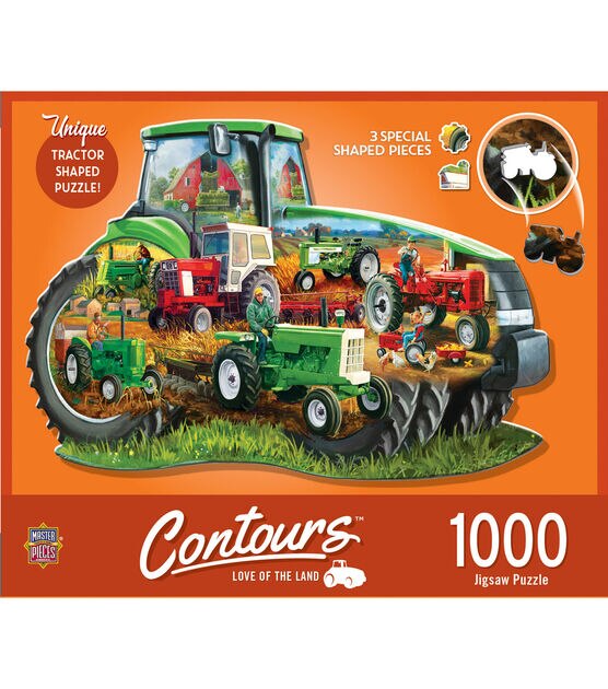 MasterPieces 38.5" x 26.5" Tractor Shaped Jigsaw Puzzle 1000pc