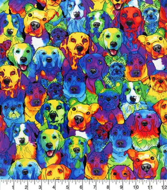 Hi Fashion Packed Dogs Tie Dye Novelty Cotton Fabric, , hi-res, image 2