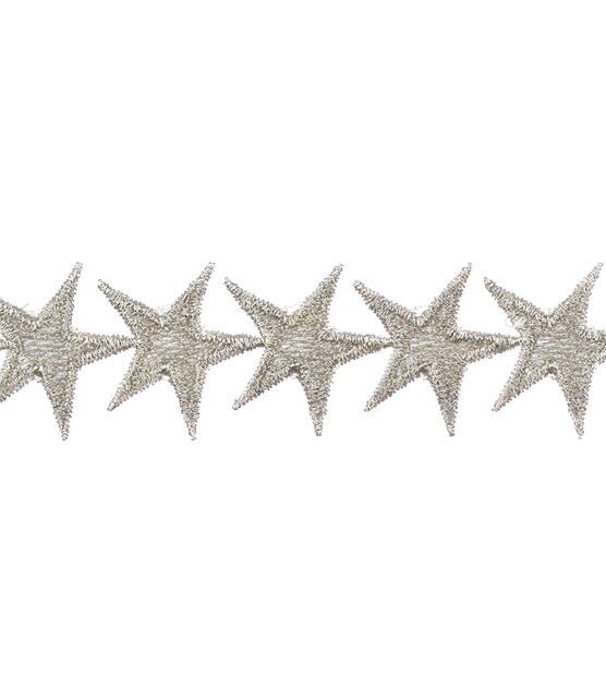 Land of the Free Star Venice Metallic Trim 1'' Silver, , hi-res, image 3