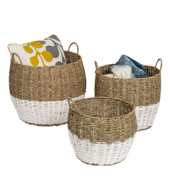 Honey Can Do 16" Seagrass Round Nesting Baskets 3ct