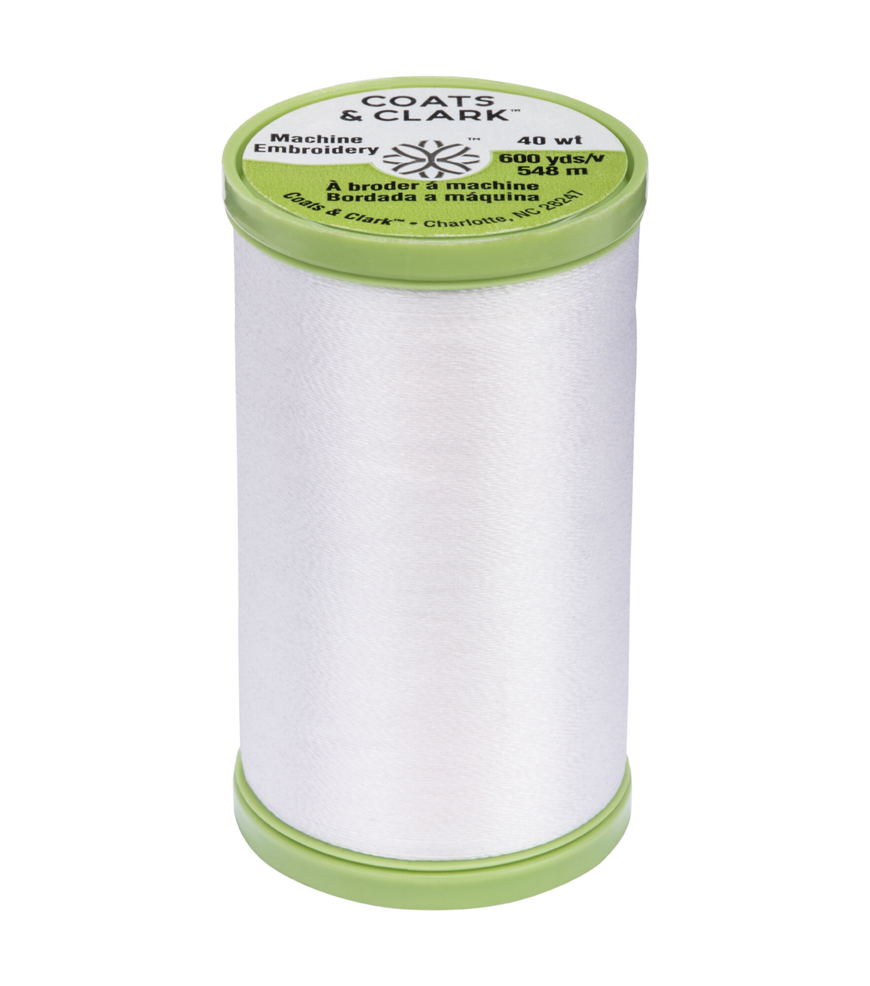 Coats & Clark 600yd Triobal 40wt Embroidery Thread, White, hi-res