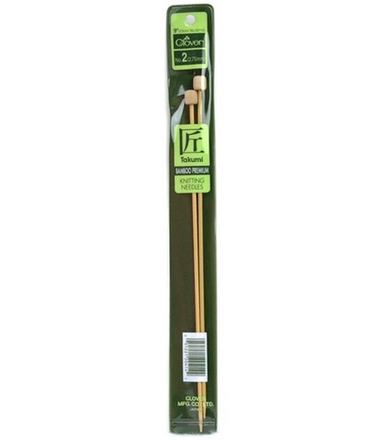 Clover Bamboo Single Point Knitting Needles 9" Size 2