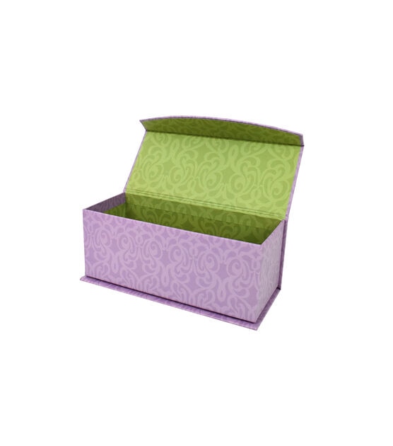 8" Purple Floral Fliptop Box, , hi-res, image 2