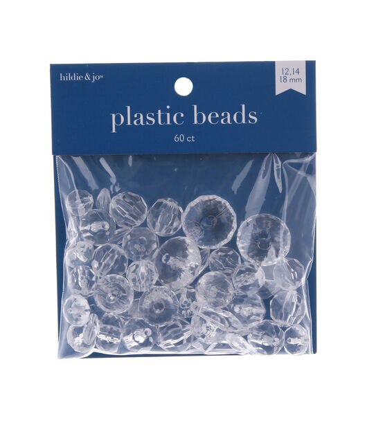 60pc Clear Plastic Beads by hildie & jo