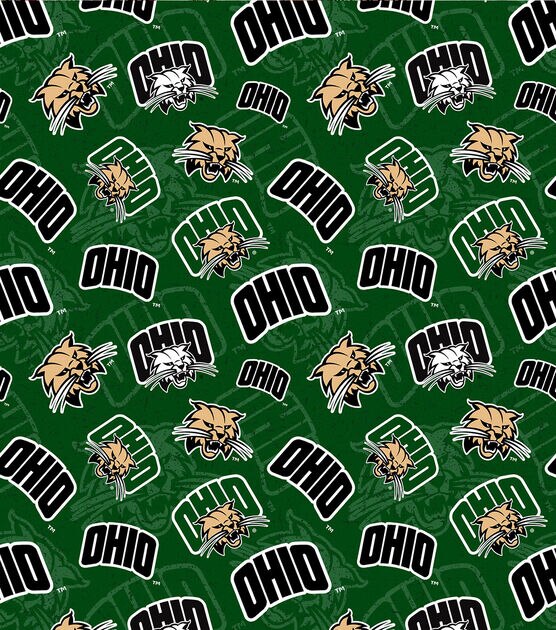 Ohio University Bobcats Cotton Fabric Tone on Tone, , hi-res, image 2