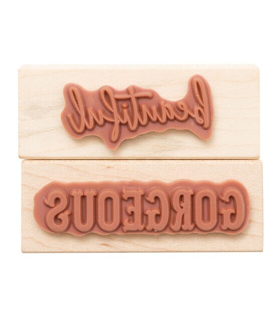 American  Crafts Wooden Stamp Beautiful, , hi-res, image 3