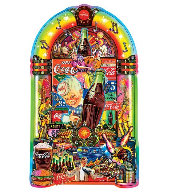 MasterPieces 21" x 35" Coca Cola Jukebox Shaped Jigsaw Puzzle 1000pc, , hi-res, image 2