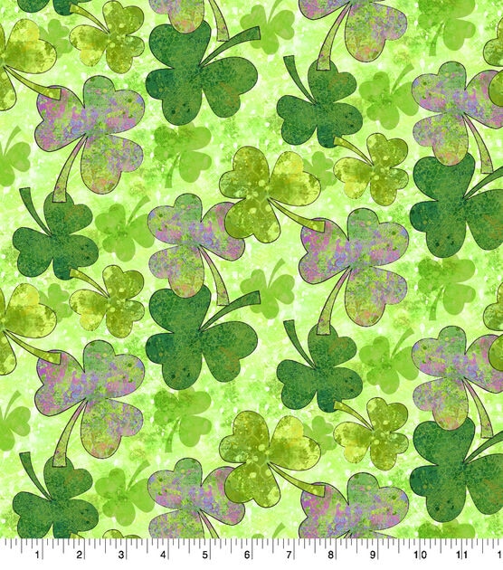 Susan Winget Green Shades of Clover St. Patrick's Day Cotton Fabric