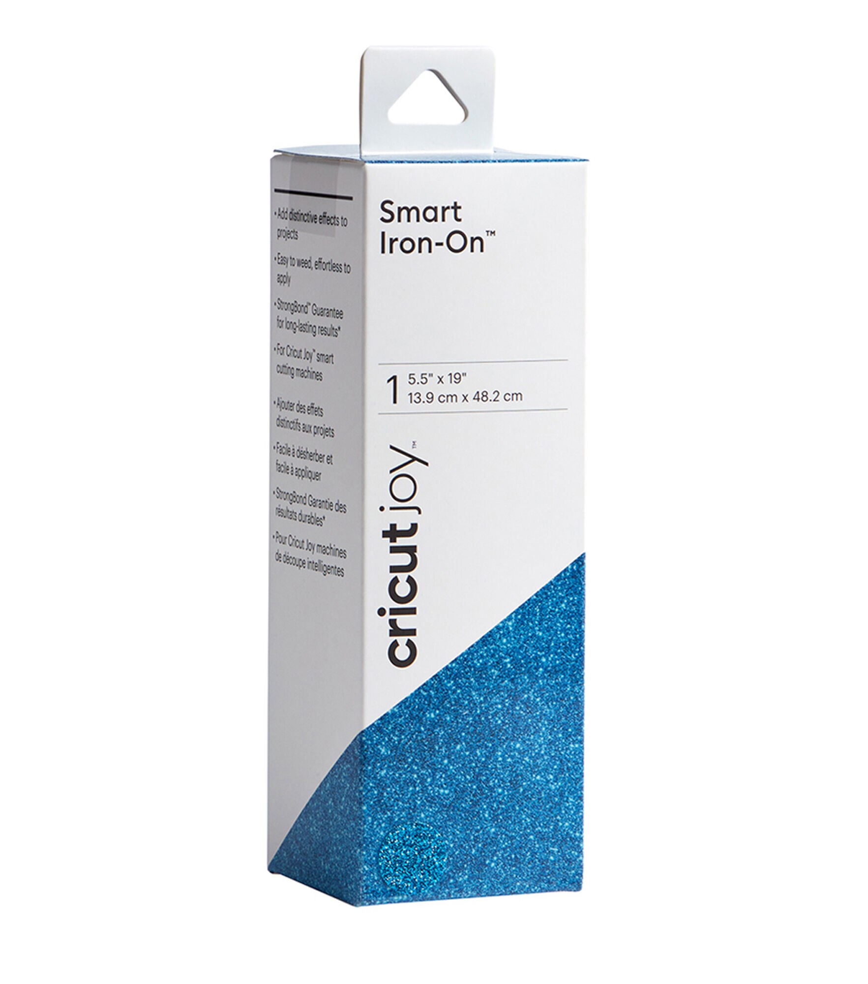 Cricut Joy 5.5" x 19" Glitter Smart Iron On Roll, Aqua Glitter, hi-res