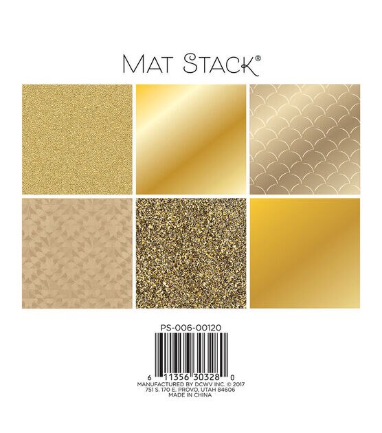 DCWV Single Sided Cardstock Stack 6"X6" 18 Pkg Solid Golds, , hi-res, image 2