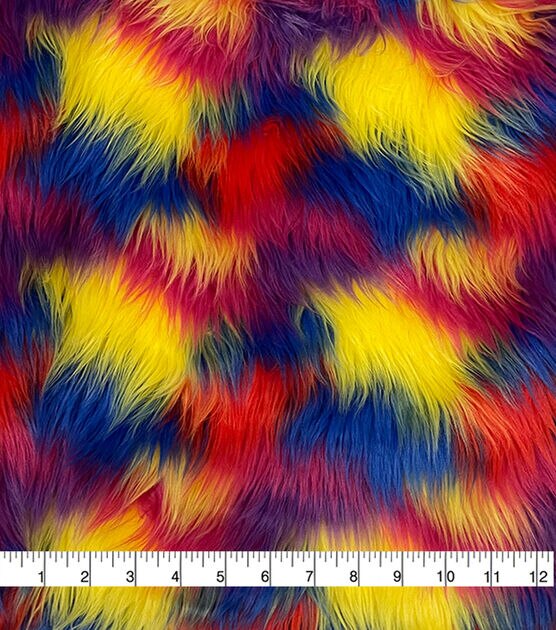 Bright Rainbow Faux Fur, , hi-res, image 3