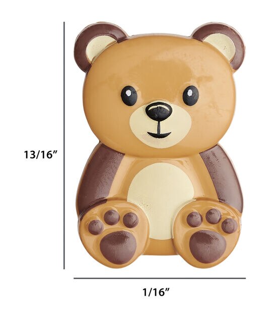 Flair Originals 13/16" Brown Teddy Bear Shank Buttons 4pc, , hi-res, image 4