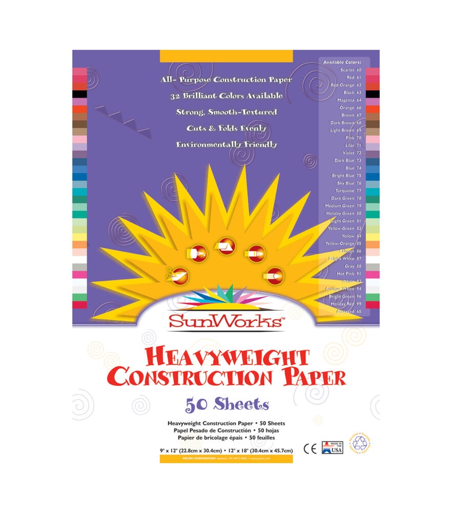 SunWorks Heavyweight Construction Paper 9 x 12 Inches Black 100 Sheets