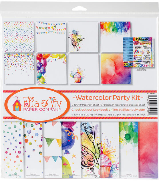Ella & Viv Collection Kit 12"X12" Watercolor Party