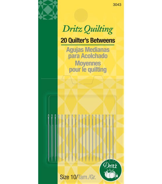 Dritz Quilter's Betweens Hand Needles, Size 10, 20 pc