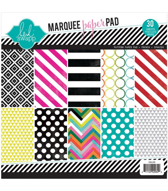 Heidi Swapp Patterned Paper Pad 8.5"X8.5" 30 Pkg Marquee Love