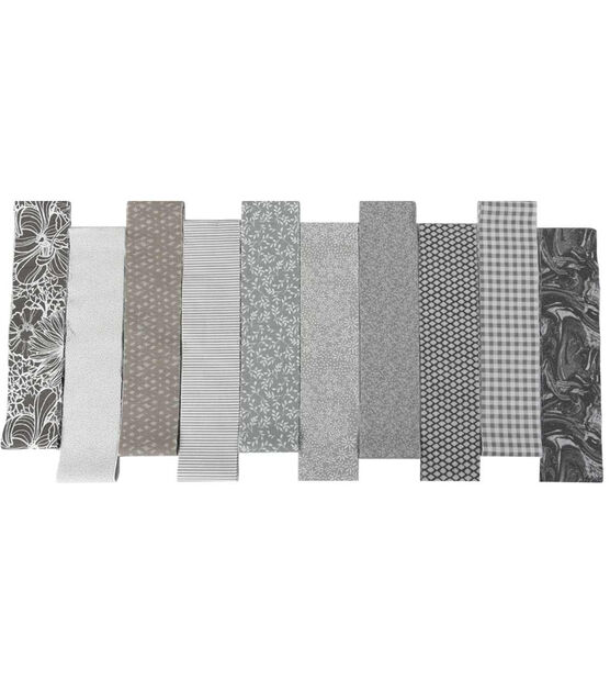 2.5" x 42" Grey Geometric Cotton Fabric Roll 20ct by Keepsake Calico, , hi-res, image 2