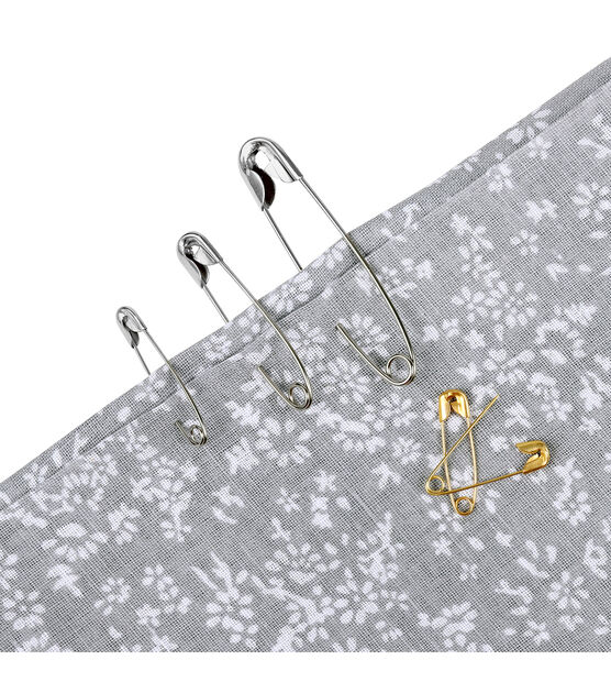 Atteched 250 Pcs 6-Size Pack of Safety Pins Top-Notch Small and Large  Safety Pin Strong & Rust-Resistant Safety Pin for Clothes Hijab Sewing  (Gold)