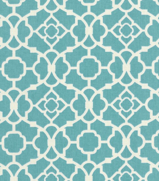 Waverly Upholstery Fabric 55" Lovely Lattice Aqua, , hi-res, image 1