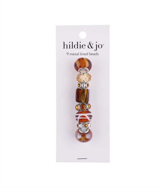 15mm Brown Ceramic & Metal Beads 9ct by hildie & jo