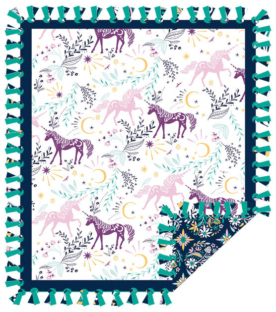 48” Wide Unicorns Are Real No Sew Fleece Blanket by Joann