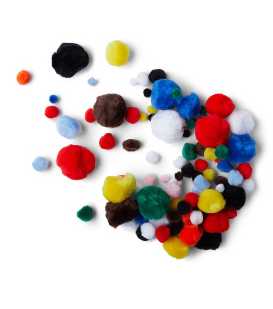 100ct Multicolor Assorted Pom Poms by POP!, , hi-res, image 9