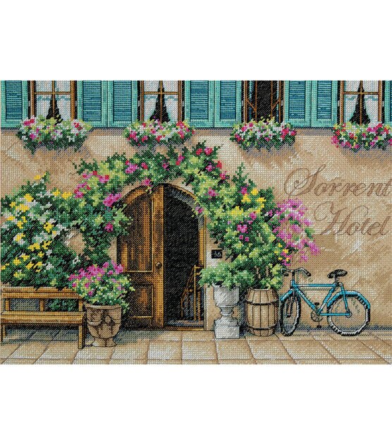 Dimensions 14" x 10" Sorrento Hotel Counted Cross Stitch Kit