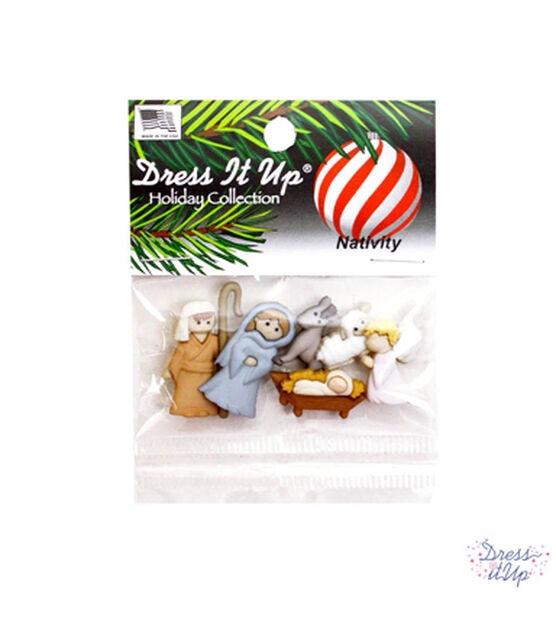Dress It Up 6ct Nativity Shank Buttons, , hi-res, image 2