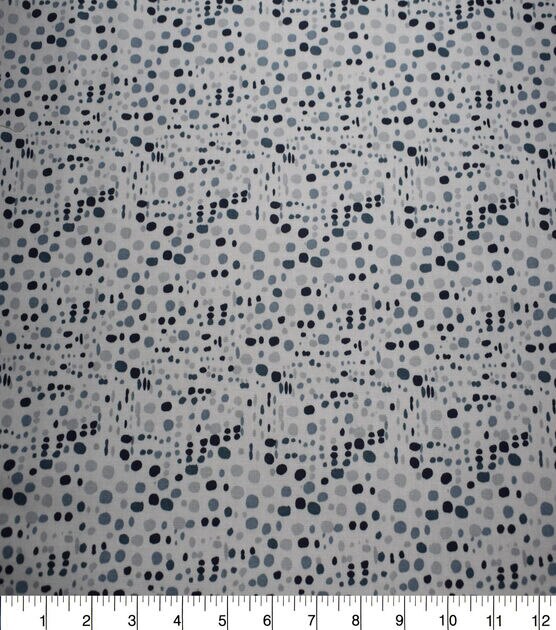 Navy Funky Dots on White Quilt Cotton Fabric by Quilter's Showcase, , hi-res, image 2