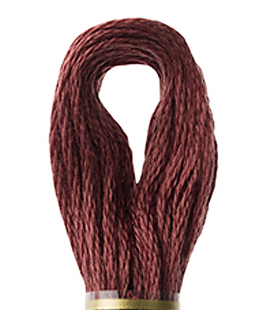 DMC 8.7yd Pink 6 Strand Cotton Embroidery Floss, 3858 Medium Rosewood, swatch, image 35