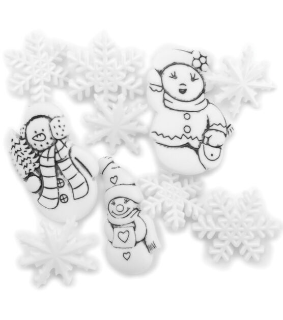 Favorite Findings 10ct Snow Family Buttons
