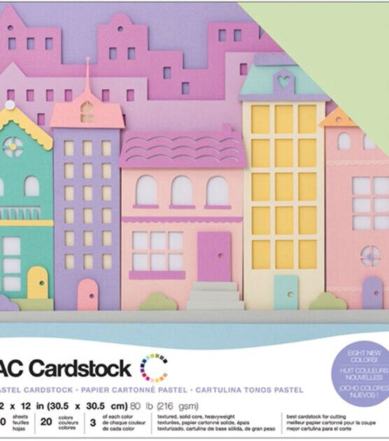 American Crafts Variety Cardstock Pack 12"X12" Pastels