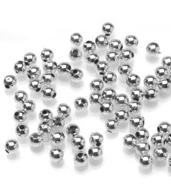 3mm Silver Plastic Round Pearl Beads 2500pk by hildie & jo