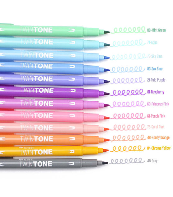 Tombow TwinTone 12 pk Markers Pastels, , hi-res, image 6