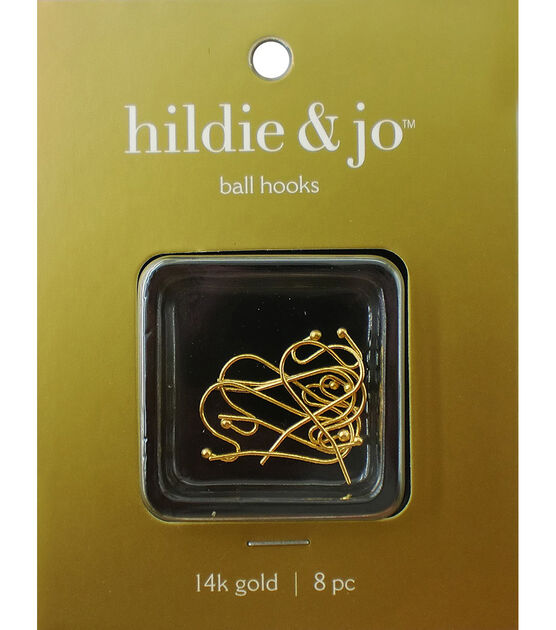 1" Gold Plated Ball Hooks 8pk by hildie & jo