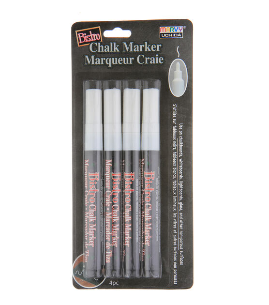 Marvy Uchida 4ct All White Fine Tip Bistro Chalk Markers